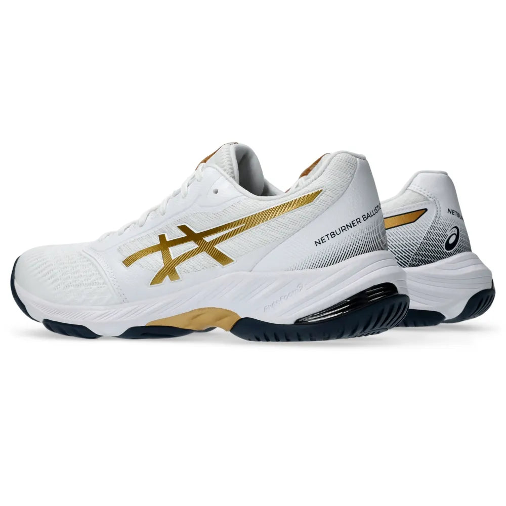 Tênis ASICS Netburner Ballistic FF 3 Masculino Vôlei - Branco/Dourado