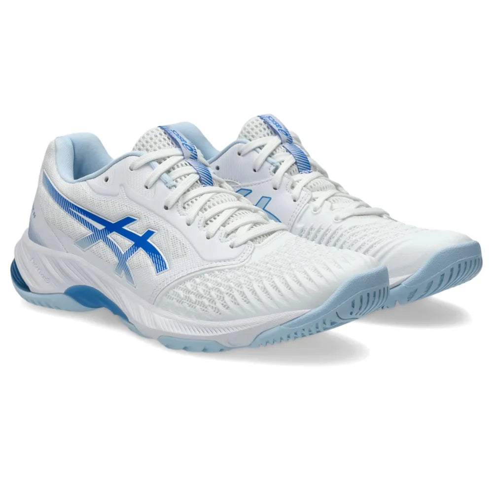 Tênis ASICS Netburner Ballistic FF 3 Vôlei Feminino - Branco/Azul