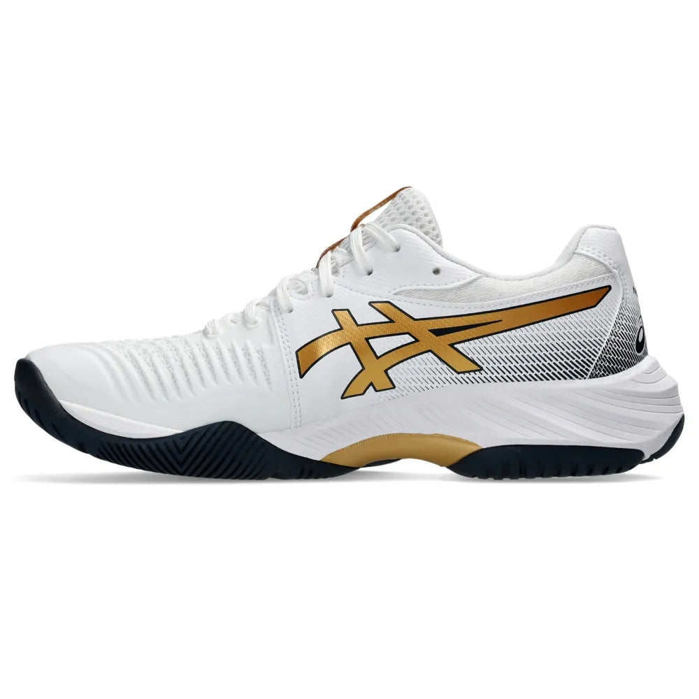 Tênis ASICS Netburner Ballistic FF 3 Masculino Vôlei - Branco/Dourado