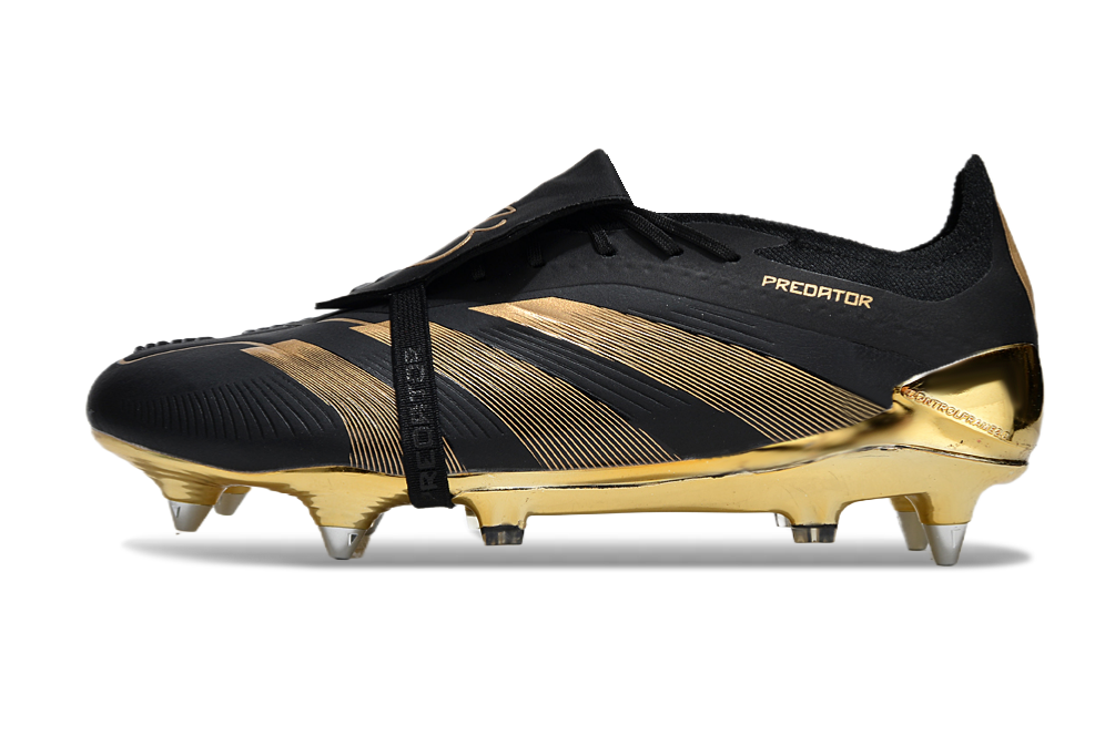 Chuteira Adidas Predator Elite JB com Lingueta Dobrável Campo - Preto/Dourado