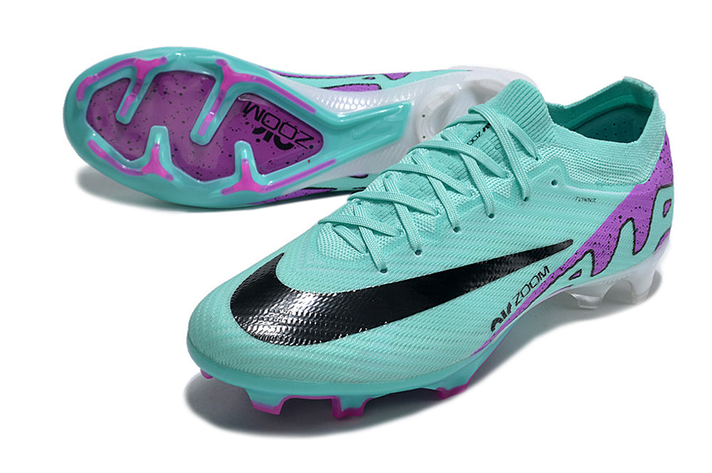 Chuteira Nike Mercurial Vapor 15 Elite Campo - Verde/Roxo
