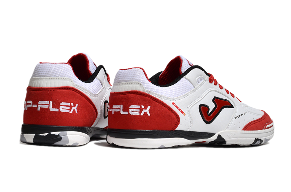Chuteira Joma Top Flex Rebound Futsal - Branco/Vermelho