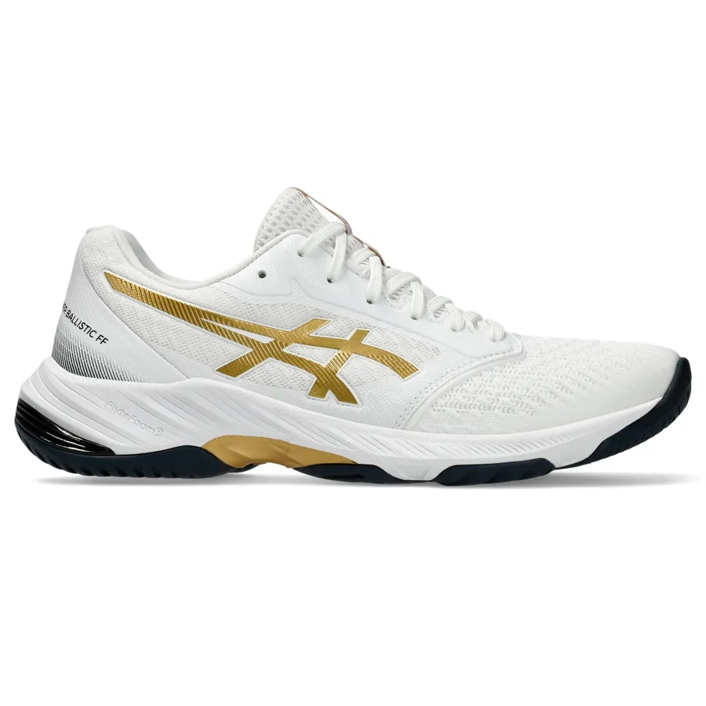 Tênis ASICS Netburner Ballistic FF 3 Masculino Vôlei - Branco/Dourado