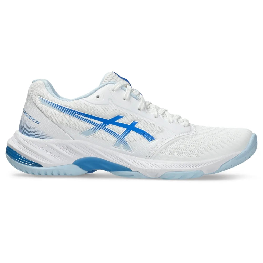 Tênis ASICS Netburner Ballistic FF 3 Vôlei Feminino - Branco/Azul