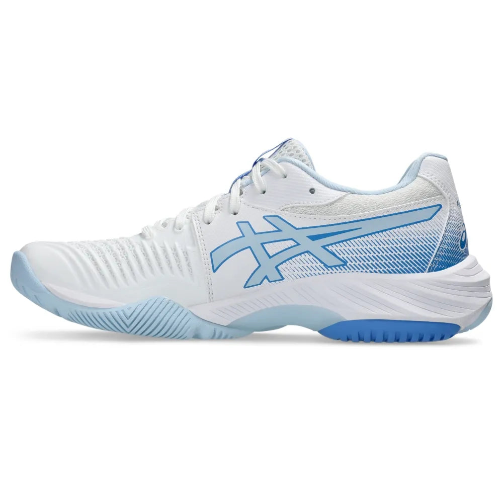 Tênis ASICS Netburner Ballistic FF 3 Vôlei Feminino - Branco/Azul