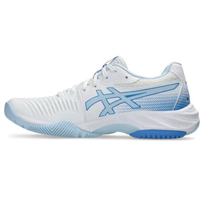 Tênis ASICS Netburner Ballistic FF 3 Vôlei Feminino - Branco/Azul