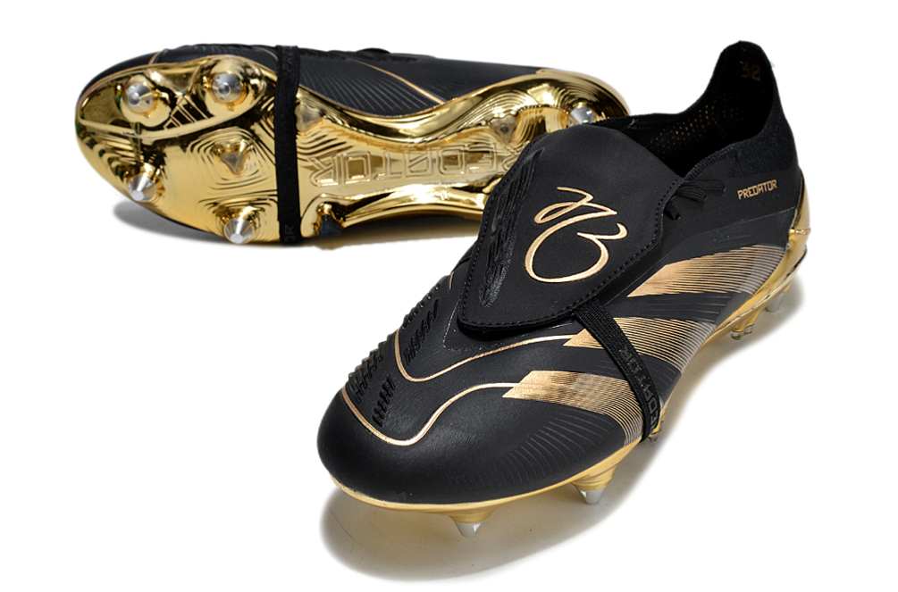 Chuteira Adidas Predator Elite JB com Lingueta Dobrável Campo - Preto/Dourado