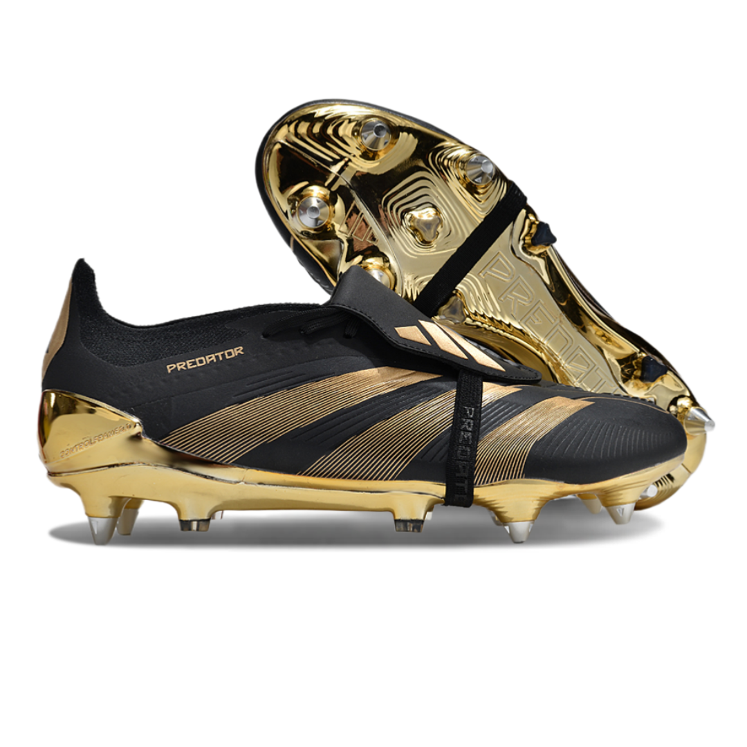 Chuteira Adidas Predator Elite JB com Lingueta Dobrável Campo - Preto/Dourado