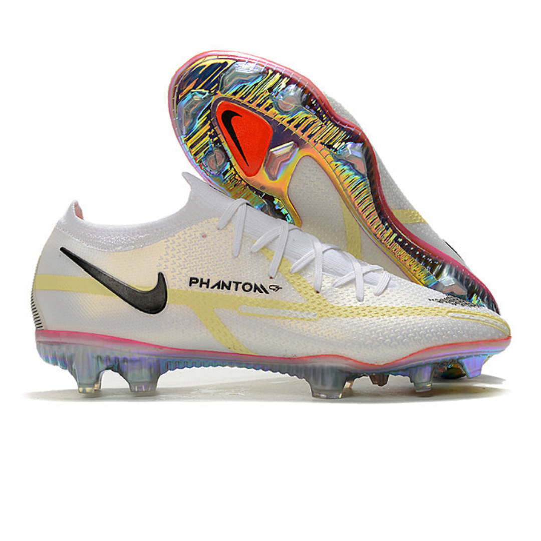 Chuteira Campo Nike Phantom GT2 Elite FG Gold - Branco