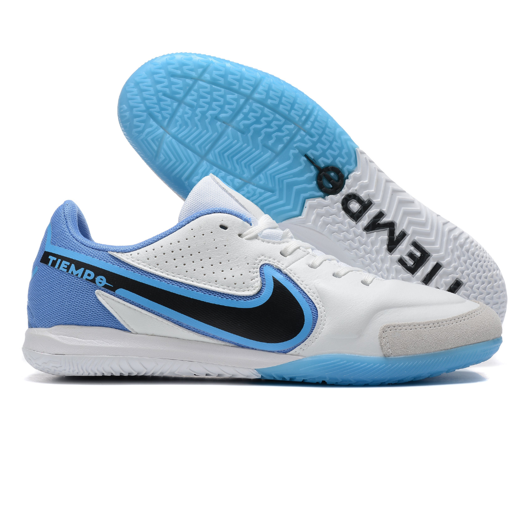 Chuteira Nike React Tiempo Legend 9 Pro Futsal - Branco/Azul