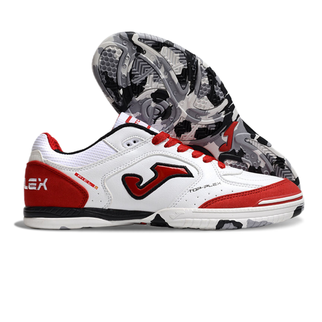 Chuteira Joma Top Flex Rebound Futsal - Branco/Vermelho