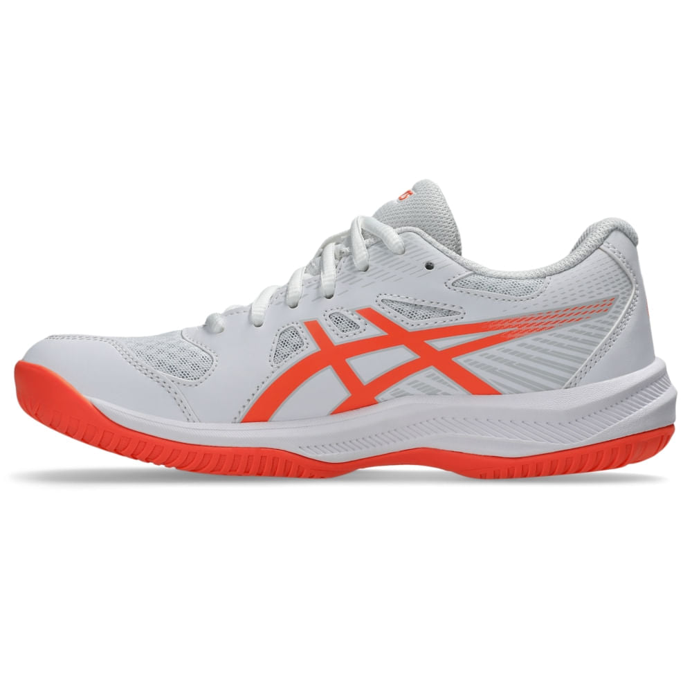 Tênis ASICS Upcourt 6 - Feminino - Branco/Laranja